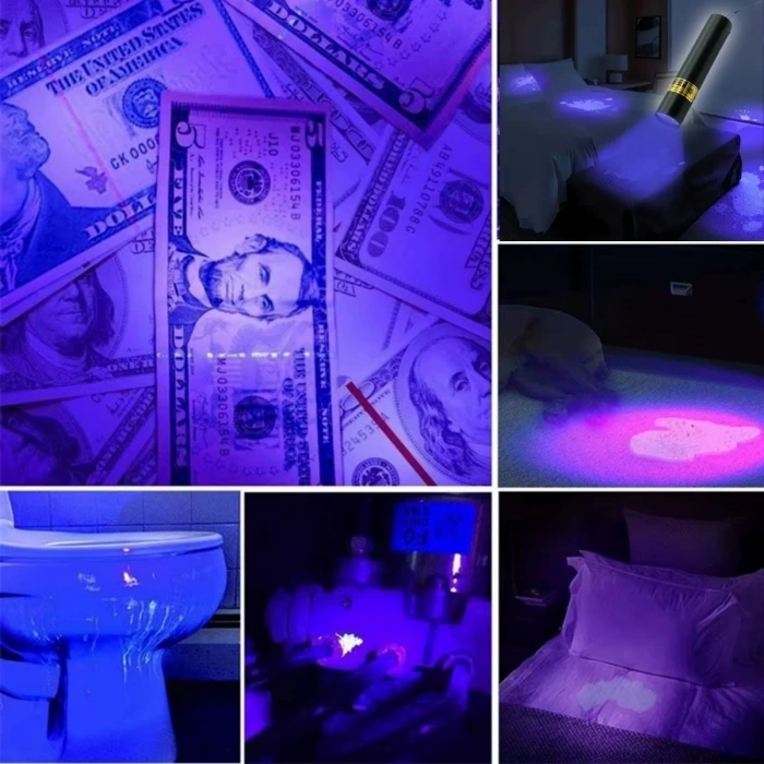 İpek Yıldızı® Mini Cep Boy USB İle Şarj Olan Oje Kurutucu Sahte Para Kontol LED UV Mor Işık El Feneri