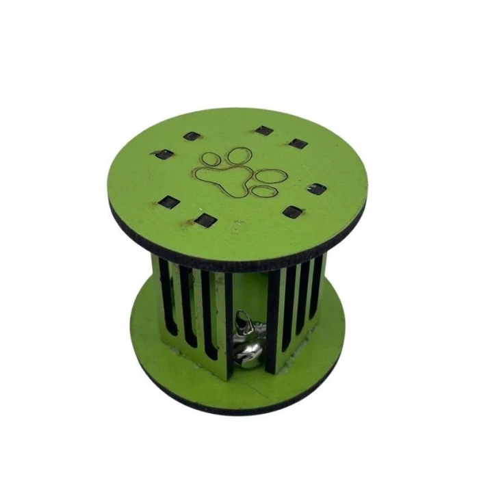 İpek Yıldızı®  Mini Silindir Eğlenceli Renkli Sağlam Küçük Pati İzi Şekilli Kedi Oyuncağı