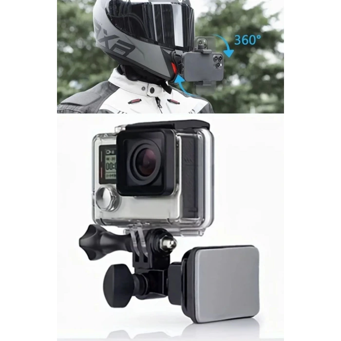 İpek Yıldızı® Motorsiklet Kask Önü Takılan Telefon Tutucu Aksiyon Kamerası Takılabilen Aparat