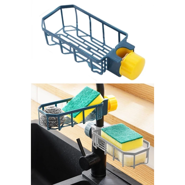 İpek Yıldızı® Musluk Kenarı Plastik Süngerlik Sabunluk Mutfak Düzenleyici Sünger Sabun Mutfak Organizeri