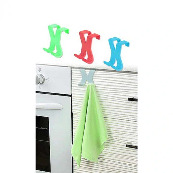 İpek Yıldızı® Mutfak Banyo Dolap Kapağına Takılan Meta Havlu Askılığı Aparatı