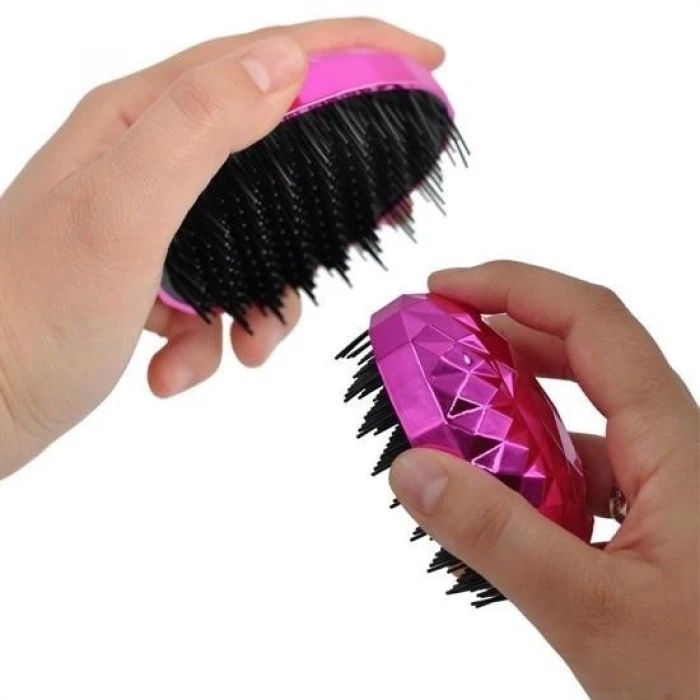 İpek Yıldızı® Neon Pembe Düzleştirici Tarak Geniş AralıklıHer Saç Tipine Uygun Fırçalı Saç Düzleştirici