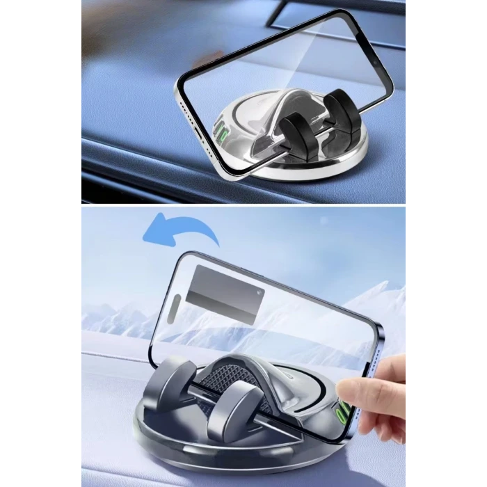 İpek Yıldızı® Numaratörlü Güçlü Yapışkanlı 360 Derece Dönebilen Su Geçirmez Araç İçi Telefon Tutucu Plastik Aparat