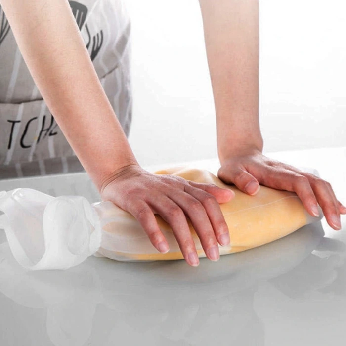 İpek Yıldızı® Orta Hamur Torbası Silikon Şeffaf Hamur Yoğurma Torbası Ekmek Makarna Mantı  Hamuru Kolay Yo