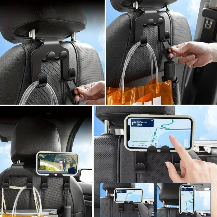 İpek Yıldızı® Oto Koltuk Arkası Düzenleyici Organizer Askılıklı Telefon,Tablet Tutucu
