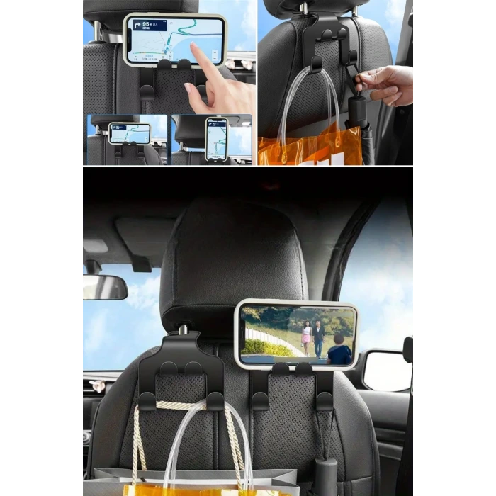 İpek Yıldızı® Oto Koltuk Arkası Düzenleyici Organizer Askılıklı Telefon,Tablet Tutucu
