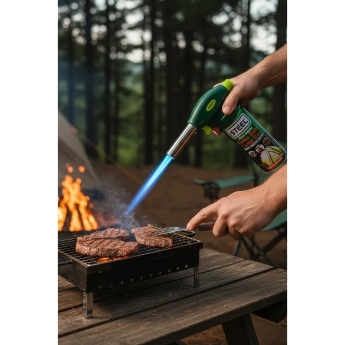 İpek Yıldızı® Outdoor Kamp, Piknik ve Tamir İşleri İçin Kamp Gazı Seti – Taşınabilir Pürmüz Alev Tabancası ve Yüksek Performanslı Gaz Kartuşu