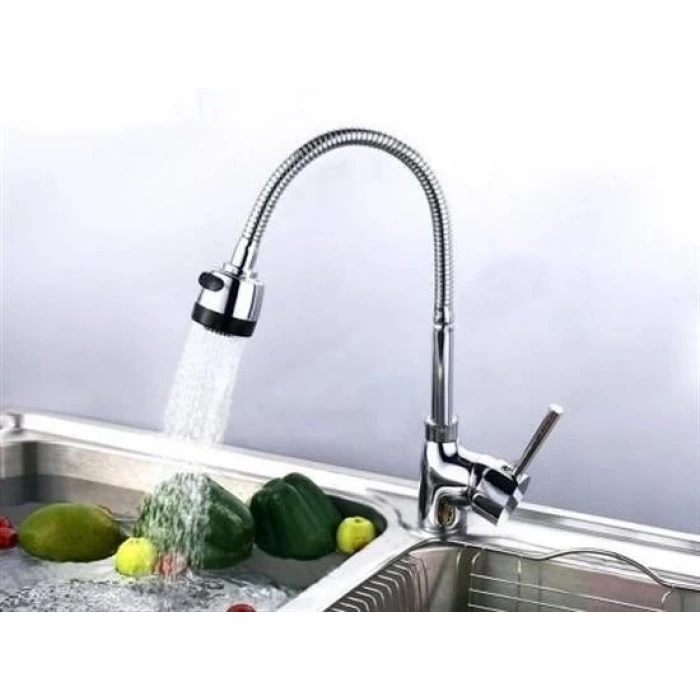 İpek Yıldızı® Oynar Başlıklı 2 Fonksiyonlu Spiral Musluk Başlığı Mutfak Hortumu