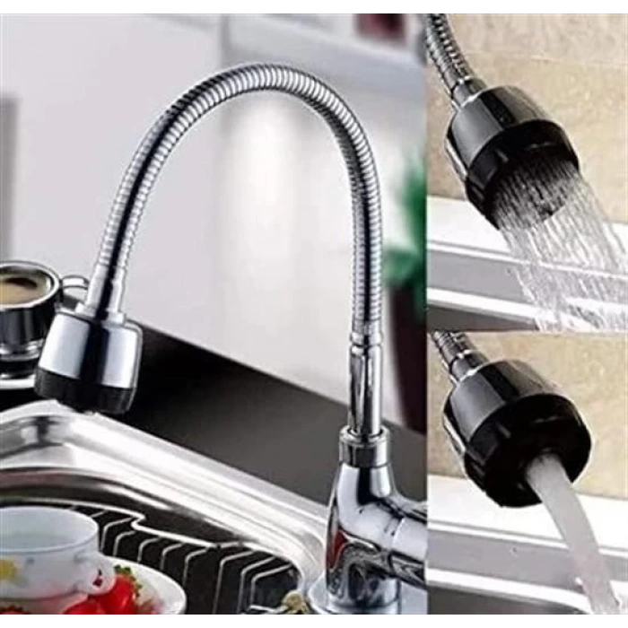 İpek Yıldızı® Oynar Başlıklı 2 Fonksiyonlu Spiral Musluk Başlığı Mutfak Hortumu