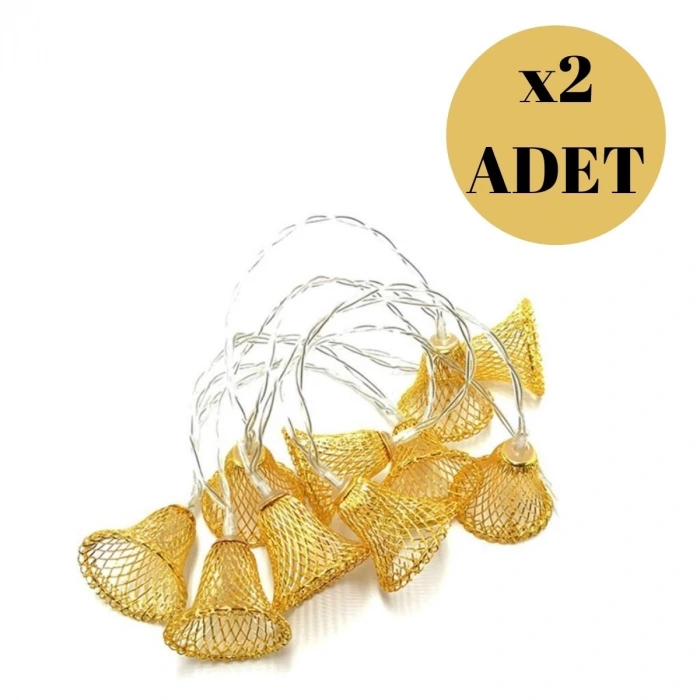 İpek Yıldızı® Parti ve Özel Gün Dekorasyonu Çan Şeklinde Metal Şerit Led Işık