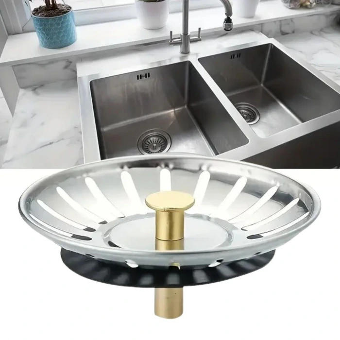 İpek Yıldızı® Paslanmaz Çelik Mutfak Evye Lavabo Süzgeci Lavabo Gideri Atık Gıda Tıpası