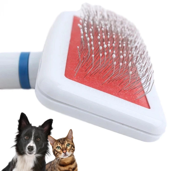 İpek Yıldızı® Paslanmaz Evcil Hayvan Kedi Köpek Tüy Tarama Toplama Fırçası Kolay Temizlenir Bakım Aleti