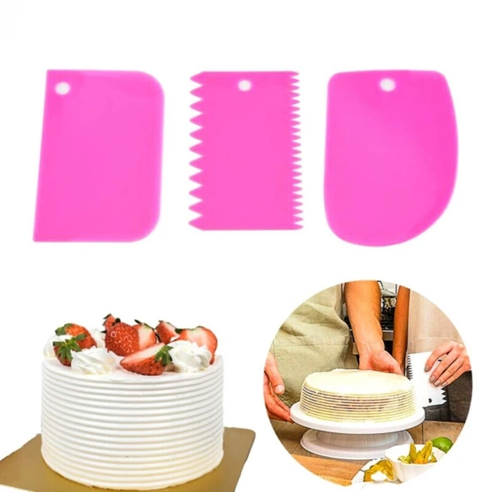 İpek Yıldızı® Pasta Hamur Şekillendirici Spatula Kesici Kazıyıcı Dekoratör Set