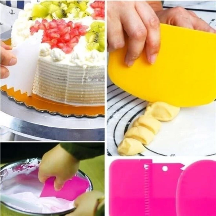 İpek Yıldızı® Pasta Hamur Şekillendirici Spatula Kesici Kazıyıcı Dekoratör Set