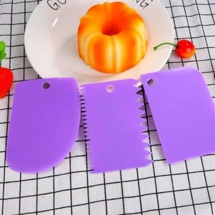 İpek Yıldızı® Pasta Hamur Şekillendirici Spatula Kesici Kazıyıcı Dekoratör Set