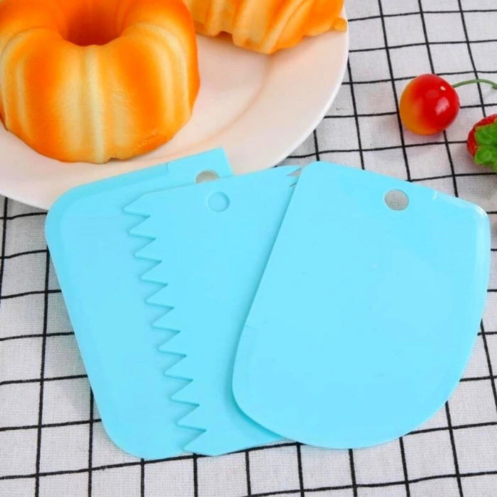 İpek Yıldızı® Pasta Hamur Şekillendirici Spatula Kesici Kazıyıcı Dekoratör Set