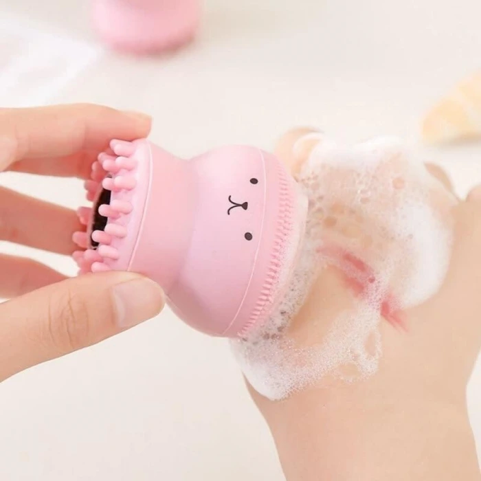 İpek Yıldızı® Peeling Etkili Mini El Yüz Cilt Temizleme Fırçası Silikon Temizlenmesi Kolay  Siyah Nokta Gi