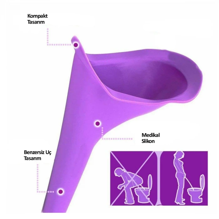 İpek Yıldızı® Piez Kadınların İçin Hijyenik Ayakta İşeme Temiz Tuvalet Aparatı