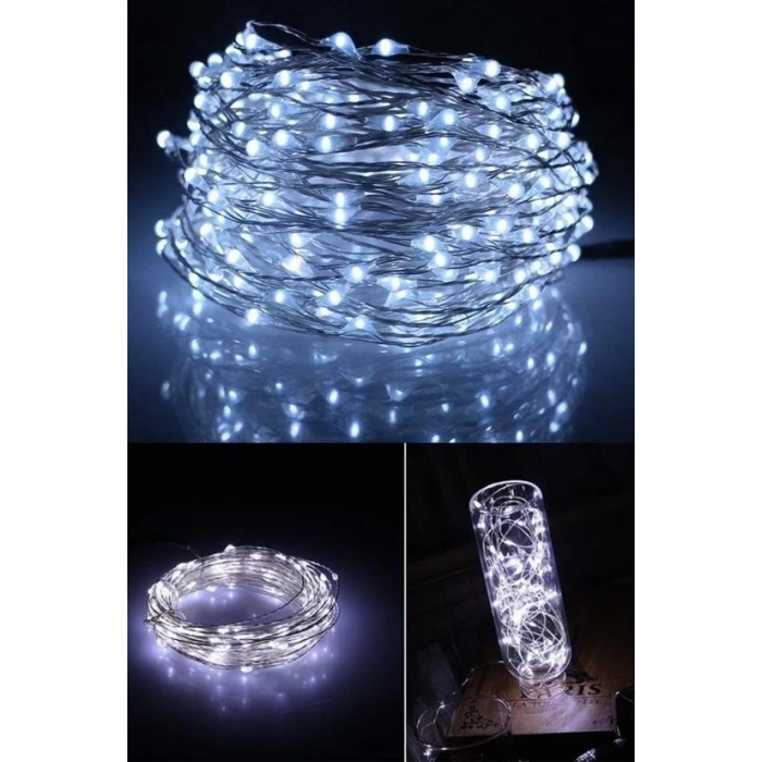 İpek Yıldızı® Pilli 5 metre Dekoratif Peri Led Beyaz Aydınlatma Süsleme Lambası