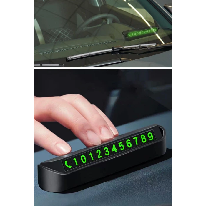 İpek Yıldızı® Pratik Fosforlu Telefon Numarası Yamzak İçin Araç İçi Oto Numaratör Numaralık