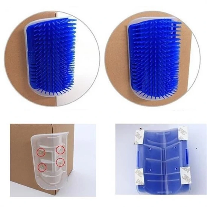 İpek Yıldızı®  Pratik Kedi Tüyü Kaşıma Ve Tarama Aparatı Duvara Monte Kaşıma Aleti