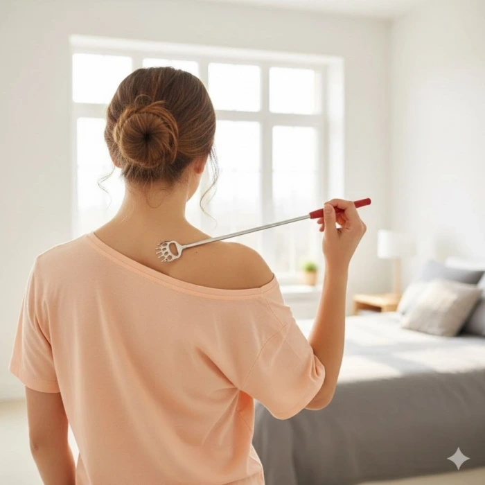 İpek Yıldızı® Pratik Kolay Teleskopik Metal Sırt Kaşıma Kaşağı Aleti Aparatı