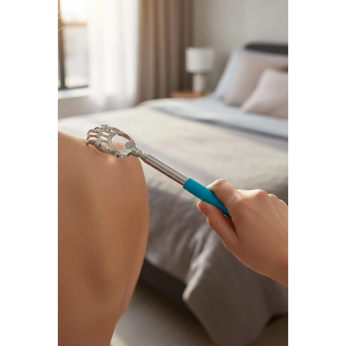 İpek Yıldızı® Pratik Kolay Teleskopik Metal Sırt Kaşıma Kaşağı Aleti Aparatı