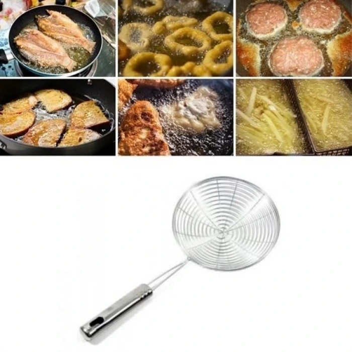 İpek Yıldızı® Pratik Kullanışlı 12 Cm Yağ Kevgiri Kızartma Haşlama Süzgeci