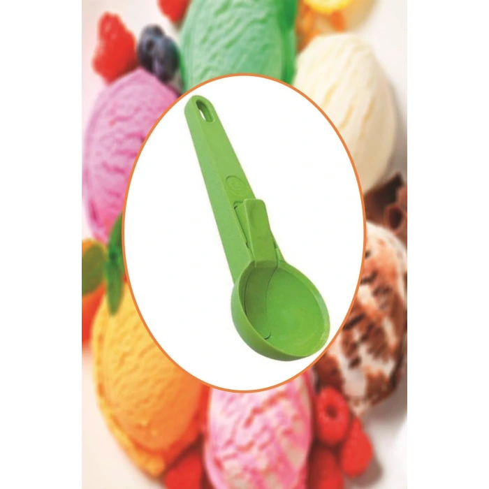 İpek Yıldızı® Pratik Mandallı Plastik Dondurma Servis Sunum Kepçesi Kaşığı
