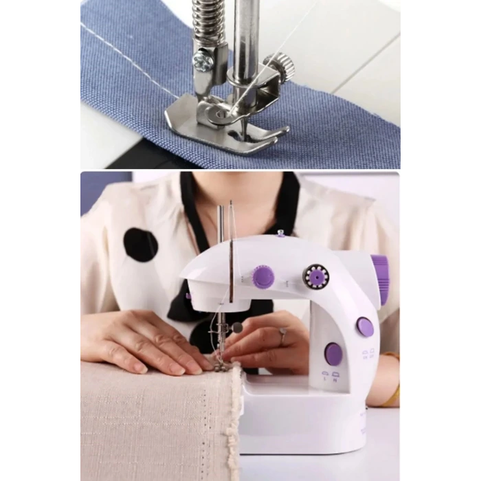 İpek Yıldızı® Pratik Taşınabilir Elektrikli veya Pilli Seyahat Tipi Hız Ayarlı Kademeli Dikiş Makinesi