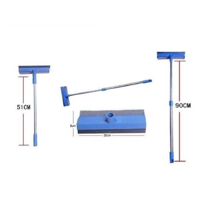 İpek Yıldızı® Pratik Teleskopik Sapli Süngerli Çekçekli Kolay  Cam Silme Aleti