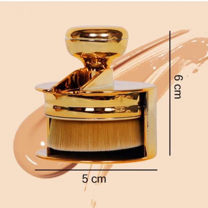 İpek Yıldızı® Profesyonel Geniş Pratik Tutma Saplı Gold Büyük Fondöten Yayma Fırçası