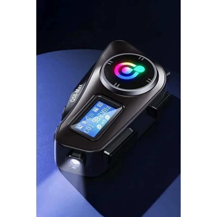 İpek Yıldızı® Q58 Motorsikletler İçin Fener Özellikli SD Kart Bölümlü LCD Ekranlı Kablosuz Bluetooth Kulaklıklı – Suya Dayanıklı Kask Kulaklığı