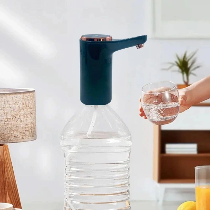 İpek Yıldızı® Retro Model Otomatik Damacana Pompası Aparatı Yeşil Renk Bakır Detaylı