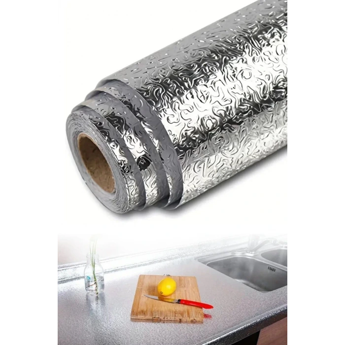 İpek Yıldızı® Rulo Gümüş Alüminyum Folyo Duvar Kağıdı, Kendinden Yapışkanlı Raf İçi, Su Geçirmez Folyo  2 mt x 60 cm
