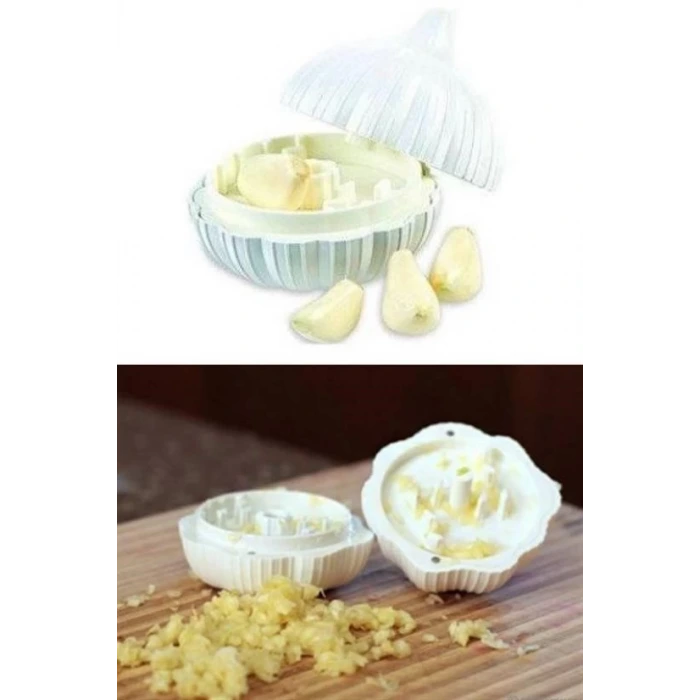 İpek Yıldızı® Sarımsak Şeklinde Pratik Sarımsak Ezici Rendeleyici El Rondosu