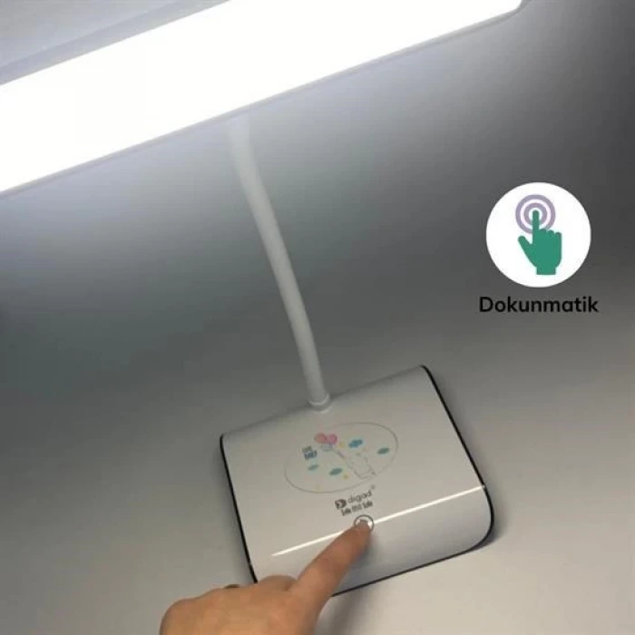 İpek Yıldızı® Şarjlı Oynar Esnek Başlıklı Dokunmatik 3 Farklı Modda Yanan Kaymaz Taban LED Masa Lambası