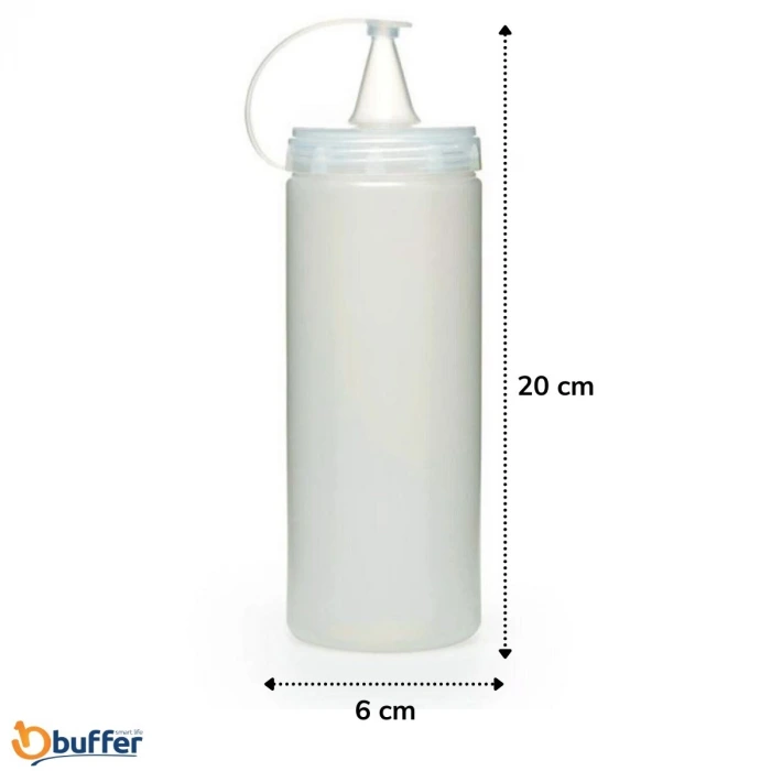 İpek Yıldızı® Şeffaf Kapaklı Sızdırmaz Yağlık Sosluk Şişesi Plastik Yağdanlık 400 ml AP-9028