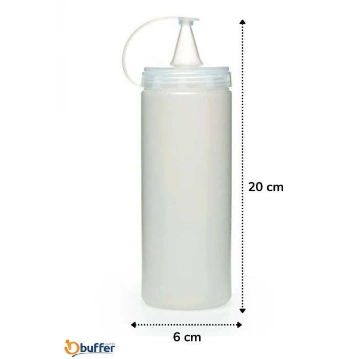 İpek Yıldızı® Şeffaf Kapaklı Sızdırmaz Yağlık Sosluk Şişesi Plastik Yağdanlık 400 ml AP-9028