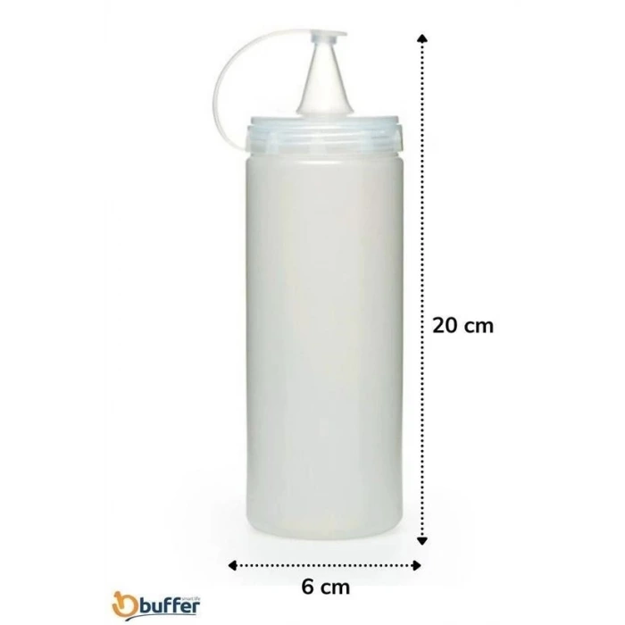 İpek Yıldızı® Şeffaf Kapaklı Sızdırmaz Yağlık Sosluk Şişesi Plastik Yağdanlık 400 ml AP-9028