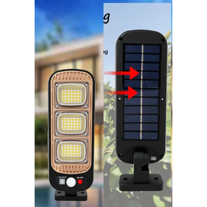 İpek Yıldızı® Sensörlü Güneş Enerjisi İle Şarj Olabilen Duvara Monte Solar Aydınlatma  GL-84069