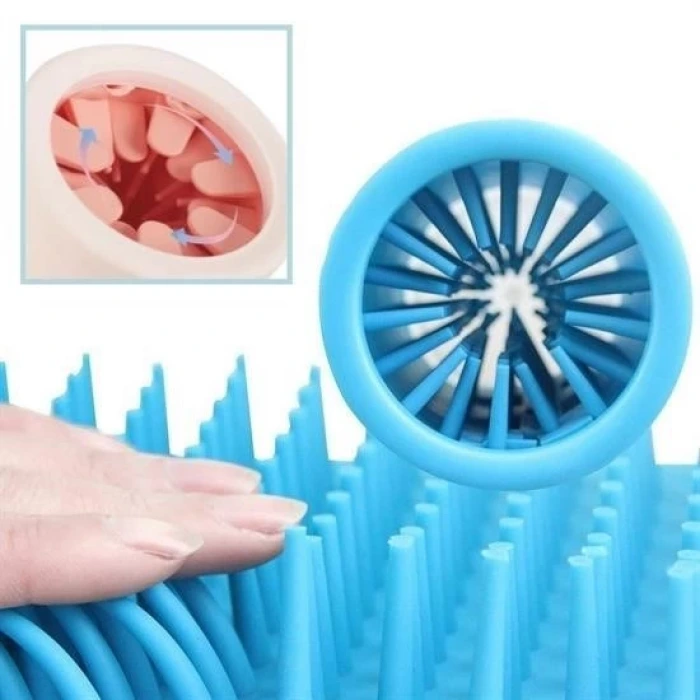 İpek Yıldızı® Silikon Jel Fırçalı Kedi Köpek Pati Ayak Temizleme Kovası Büyük