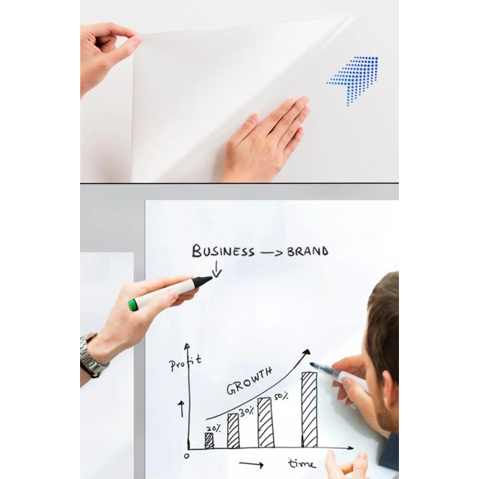 İpek Yıldızı® Silinebilir Kalemli Sticker Duvara Yapışabilen Yazı Tahtası 60x100 cm