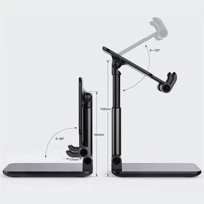İpek Yıldızı® Siyah Aynalı Cep Telefonu Sabitleyici Stand Katlanabilir Ayarlanabilir Telefon Standı