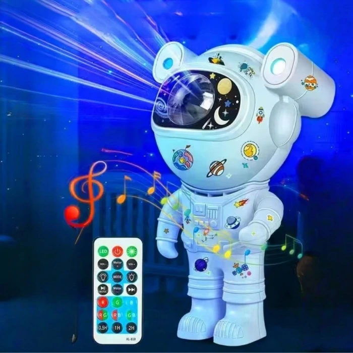 İpek Yıldızı® Stickerlı ,Kumandalı ASTRONOT Model Gece Lambası