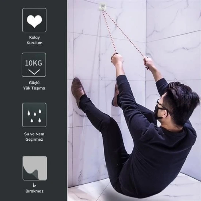 İpek Yıldızı® Süper Güçlü Yapışkanlı Suya Dayanıklı Şeffaf Askı 5li Set Yeniden Kullanılabilir Kancalar