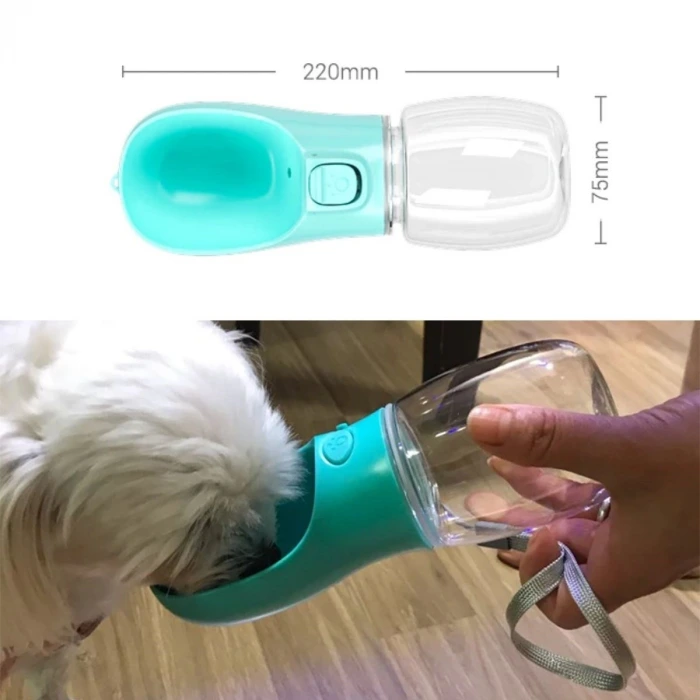 İpek Yıldızı® Taşınabilir Evcil Hayvan Suluğu Seyahat Kabı Kilitlenebilen Su Sızdırmaz Kap 350 ml