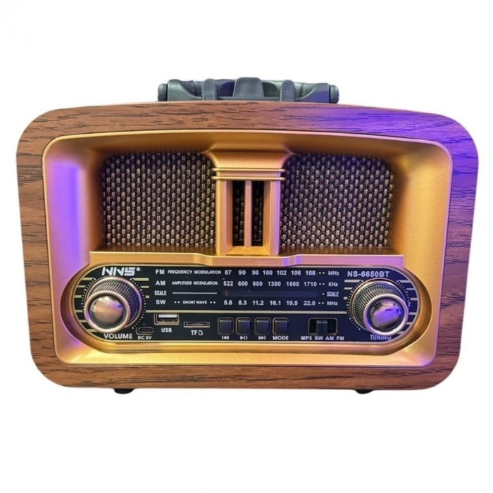 İpek Yıldızı® Taşınabilir Klasik AM/FM/SW  Retro Ev Radyo USB ile Şarj Olabilen Retro Radyo