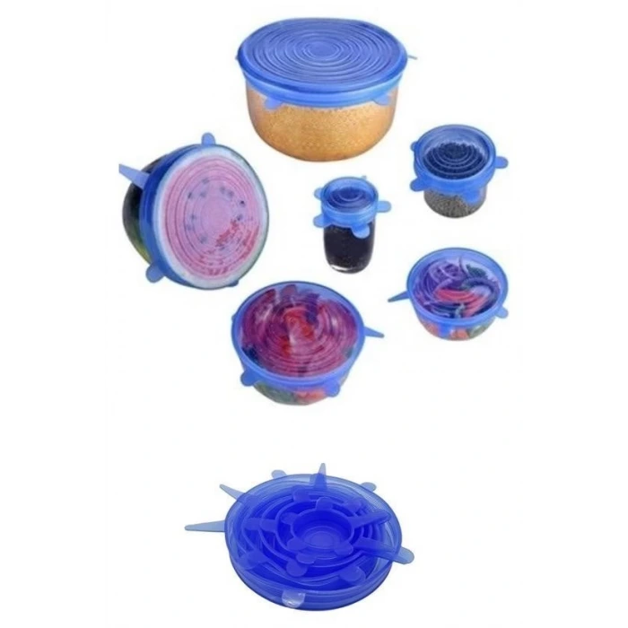 İpek Yıldızı® Tazeliği Koruyan 6lı Silikon Streç Gıda Saklama Koruma Kapakları