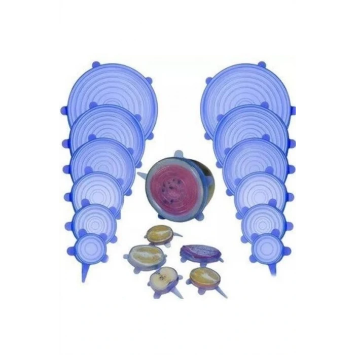 İpek Yıldızı® Tazeliği Koruyan 6lı Silikon Streç Gıda Saklama Koruma Kapakları